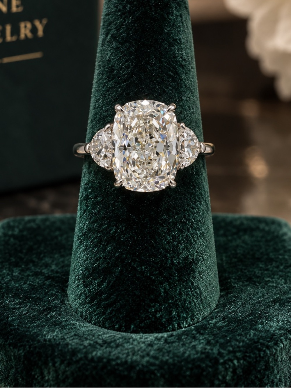 18k 5.5 Cushion Champagne Ring